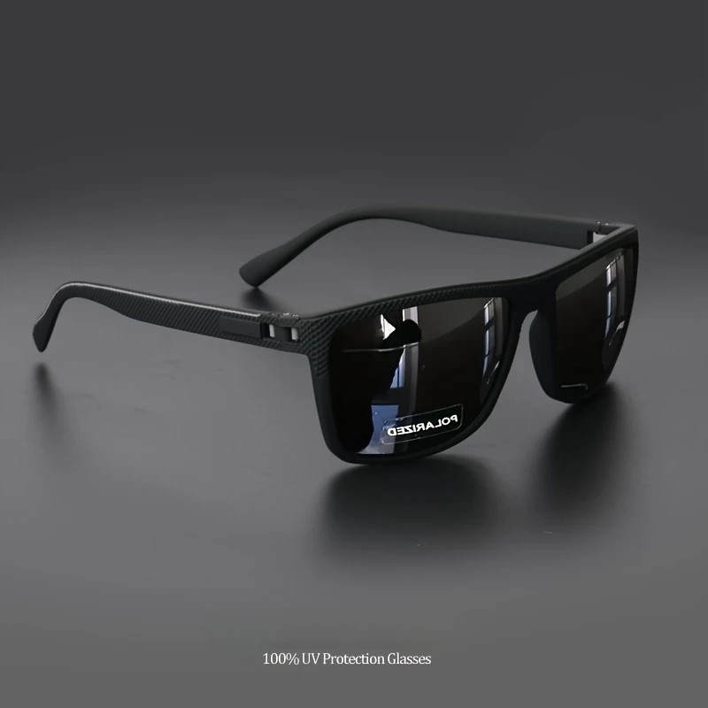 Polarized Square Sunglasses UV400 Spring Hinge Driving Fishing Outdoor Eyewear N