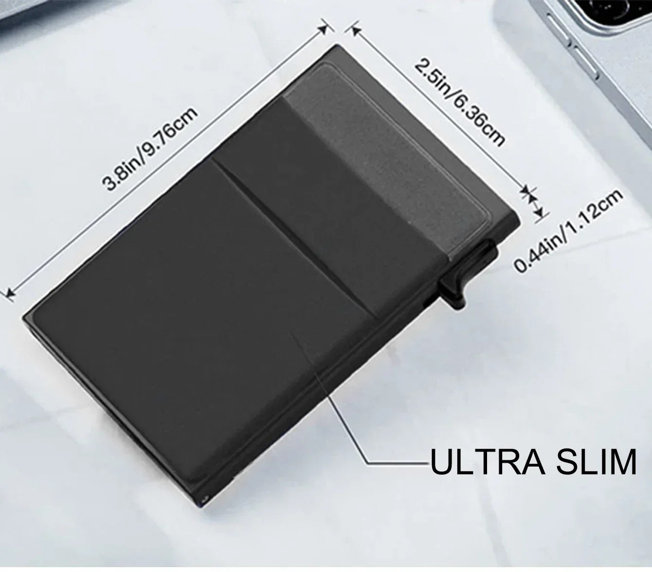 Mens RFID Blocking Wallet Slim Credit Card Holder Black Minimalist Auto Pop Up