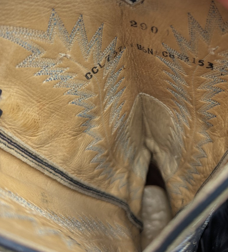 1970’s Larry Mahan Womens 9B deep Blue Tall 14.5″ High Cowgirl Boots Made in TX