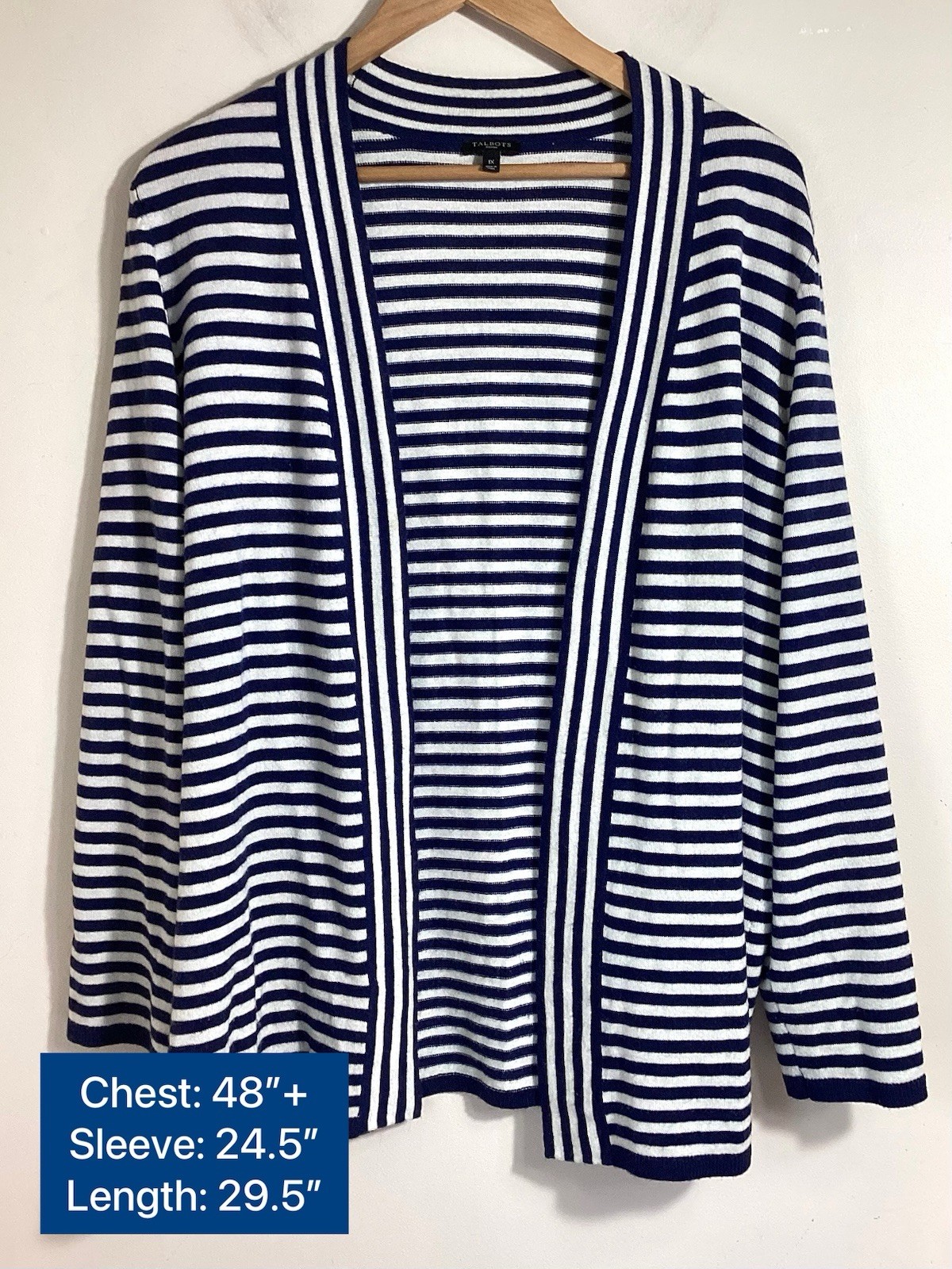 Talbots 1X Open Mid Length Cardigan Yacht Resort Coastal Grandma Country Club