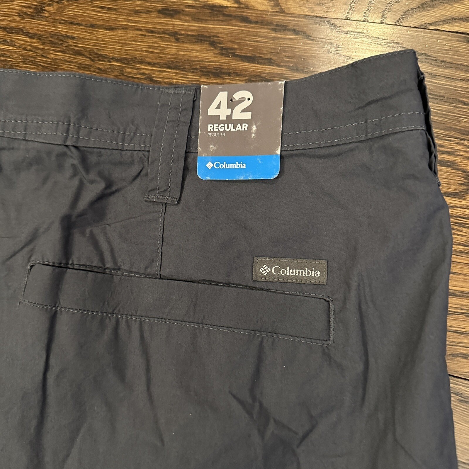Columbia Washed Out Short Mens 42 Grey AM4471 10in Inseam Cotton Poplin Casual