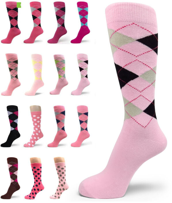 Spotlight Hosiery shades of PINK Men Groomsmen dress Socks (Hot Pink, Light Pink
