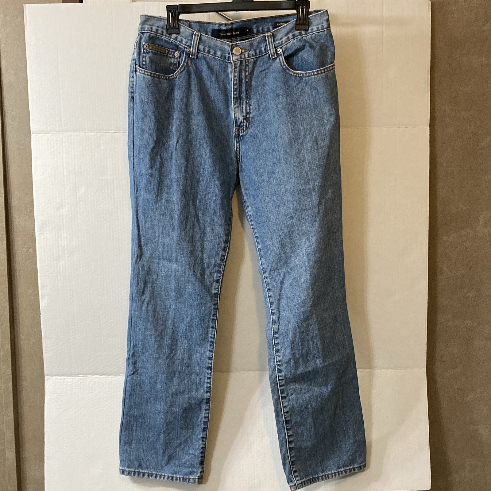 Calvin Klein Jeans Women’s Bootcut Jeans Blue Stone Wash Denim 5-Pocket Size 12