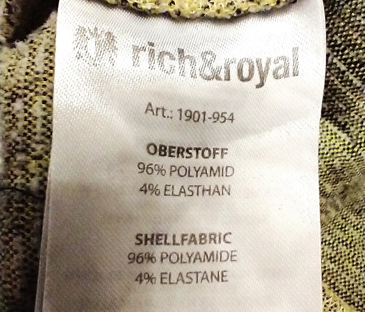 Rich & Royal Black White Yellow Made In Europe Stretch Waist Pants Sz S 28 to 36