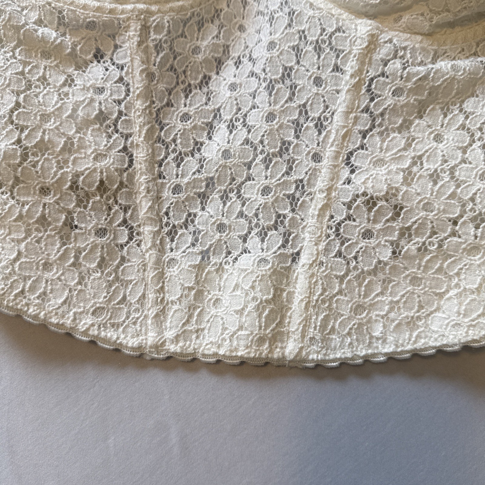 Vtg Maidenform Cotton Couture Lace Bustier Corset Top Y2K Coquette Bridal 38B