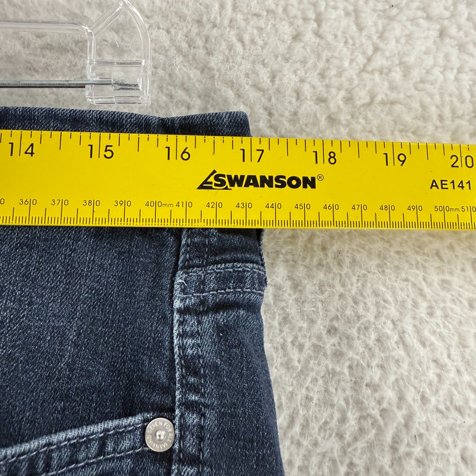7 For All Mankind Flare Jeans Womens Size 31 Blue Denim Low Rise Dark Wash