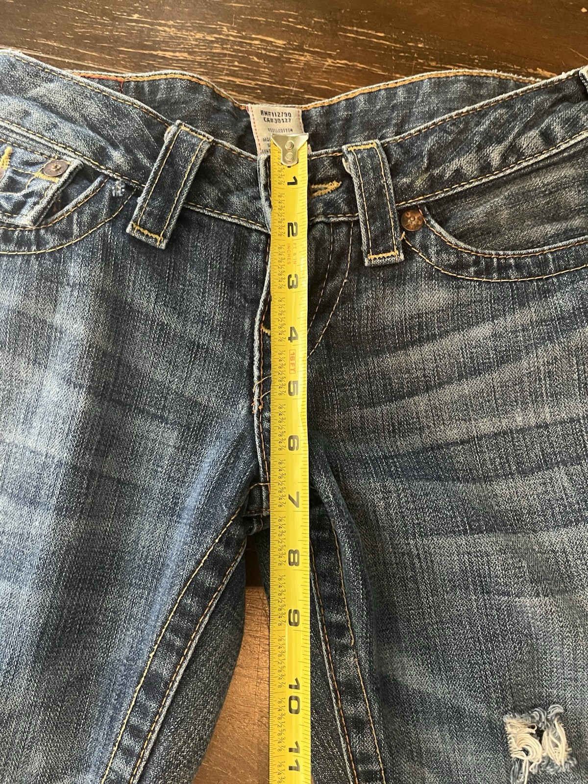 True Religion Joey Jeans First Edition Thick Stitch Size 26 Y2K Distressed