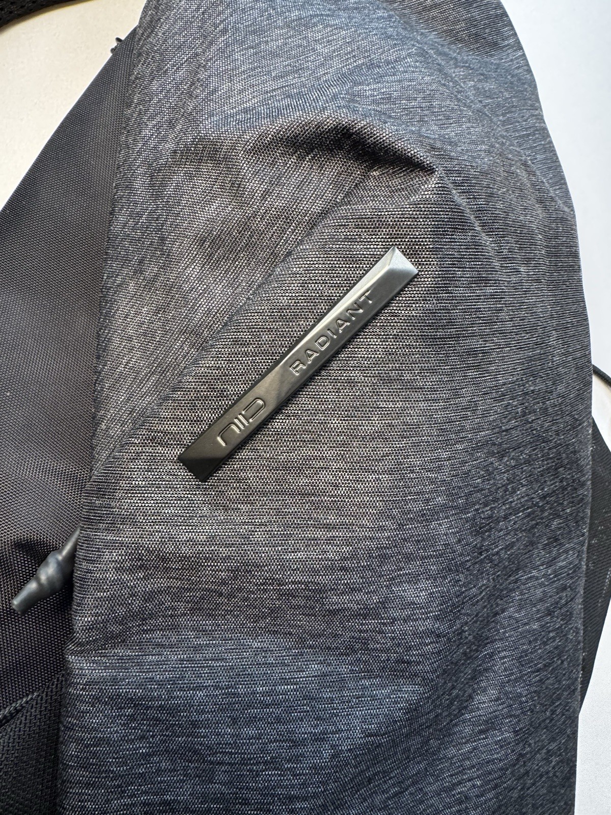 NIID Gray/Black Sling Bag, Zip Closure, Pockets, Adjustable Shoulder Strap, NEW