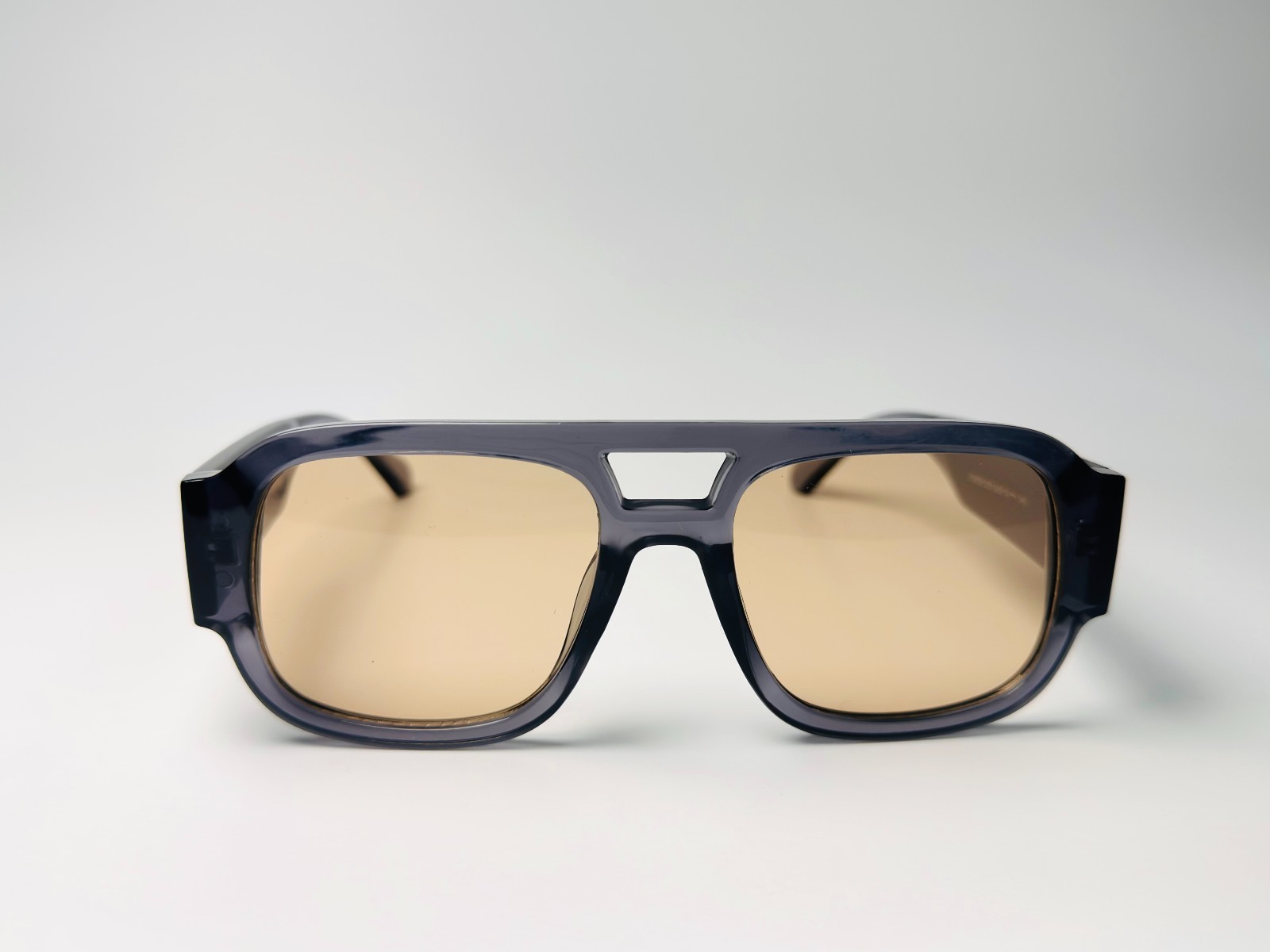 Black Oversized Square Sunglasses Champagne Lens Retro Shades for Women Men