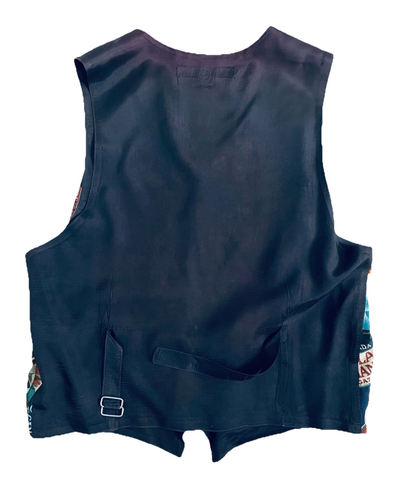 SHARPER IMAGE Vintage SILK VEST MODERN MECHANICS Magazine Novelty Print Size L