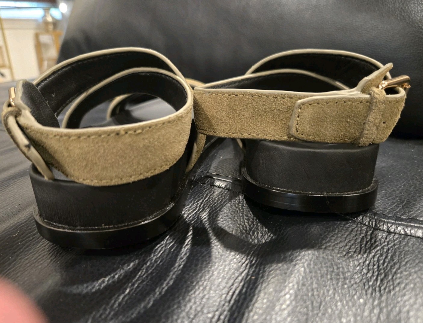 Madewell The Caro Ankle-Wrap SandalsSuede Aged Olive Sz 5.5 New In Box