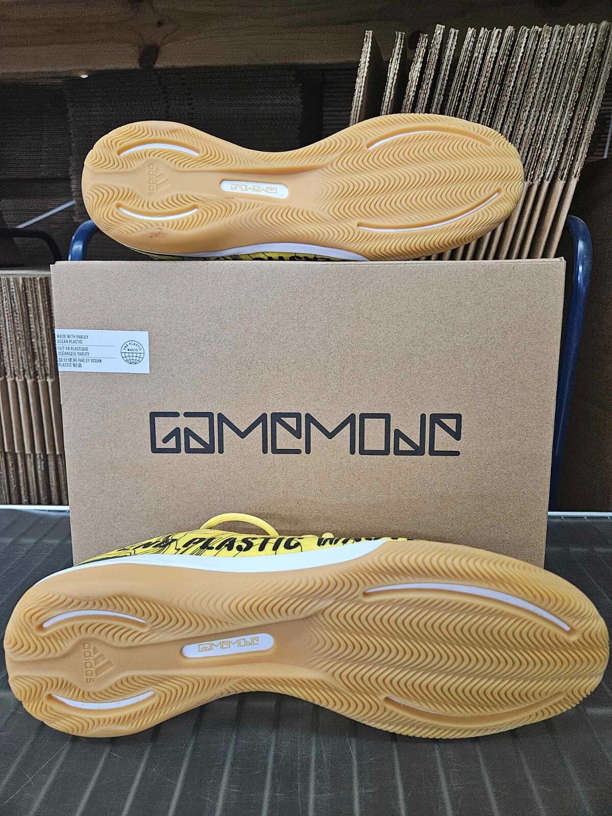 Adidas Gamemode Indoor Soccer Shoe HR1741 Yellow End Plastic Waste Men’s sz 9-11