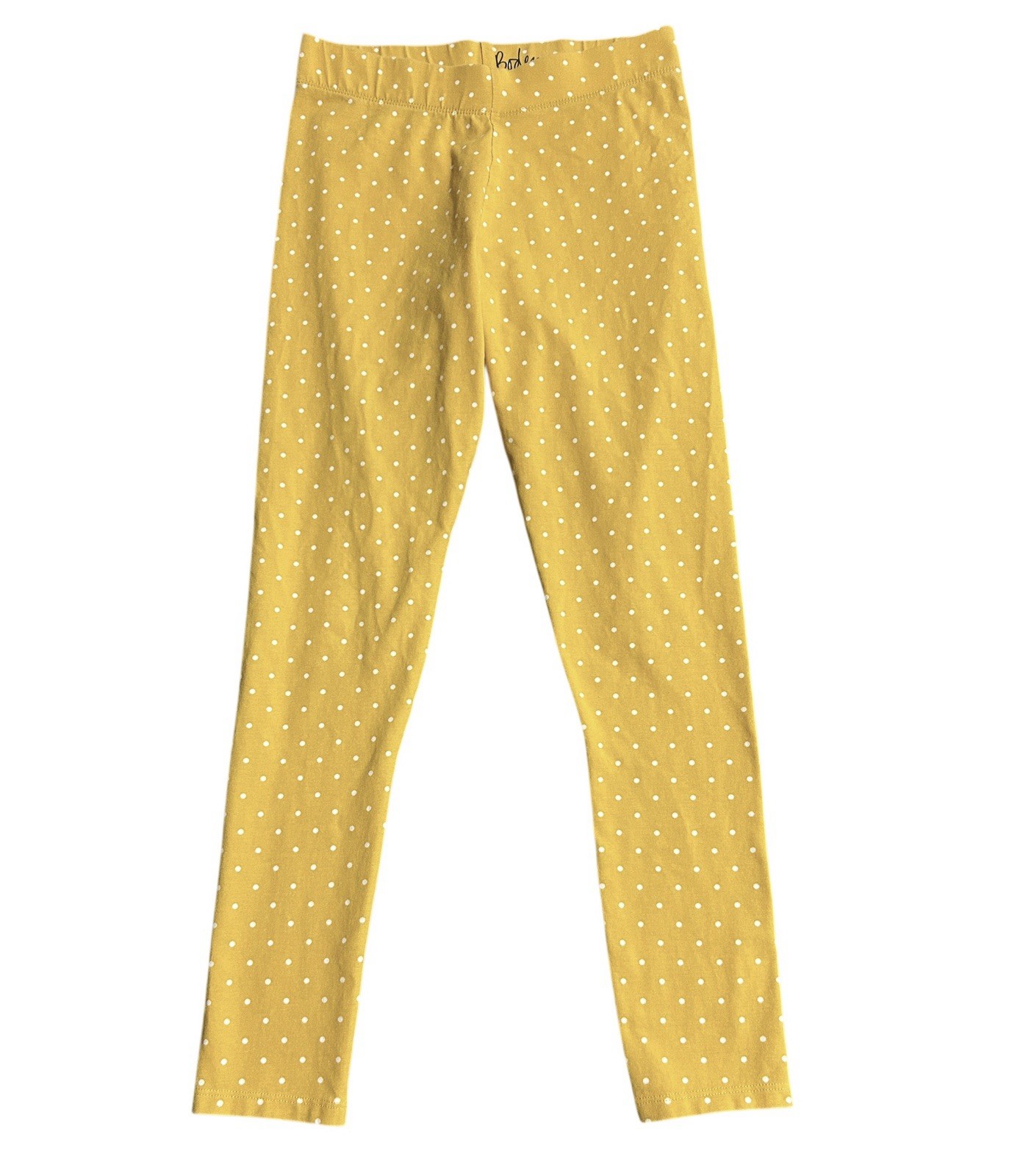 Boden Leggings Daffodil Yellow White Polka Dot Size 11-12Y 152cm Spring Easter