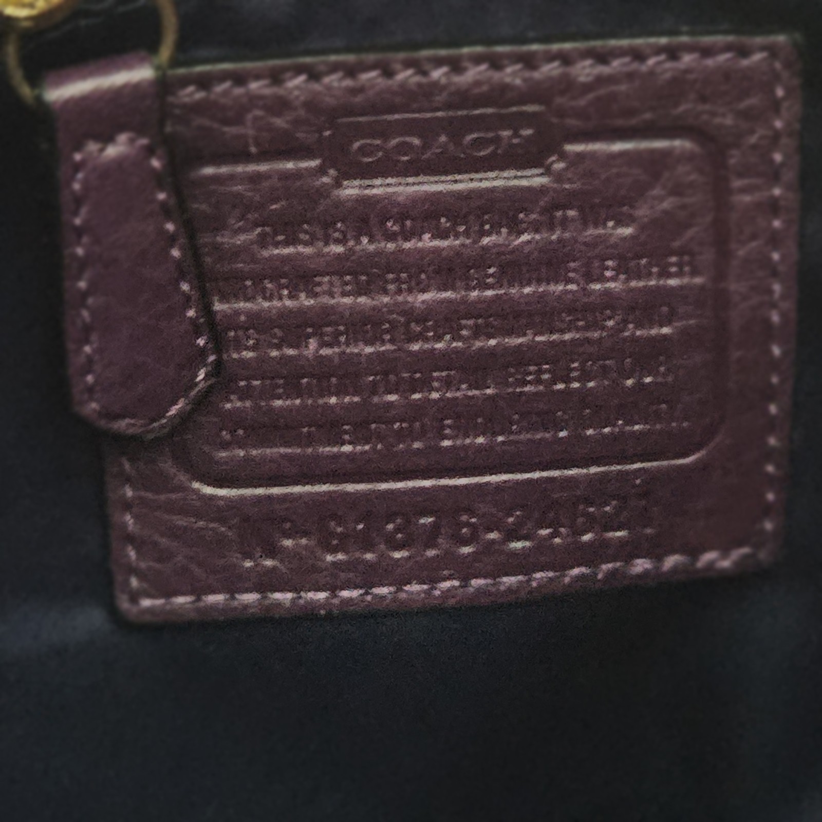 COACH Madison Phoebe Tumbled Pebbled Plum Purple Leather Lined Shoulder Bag