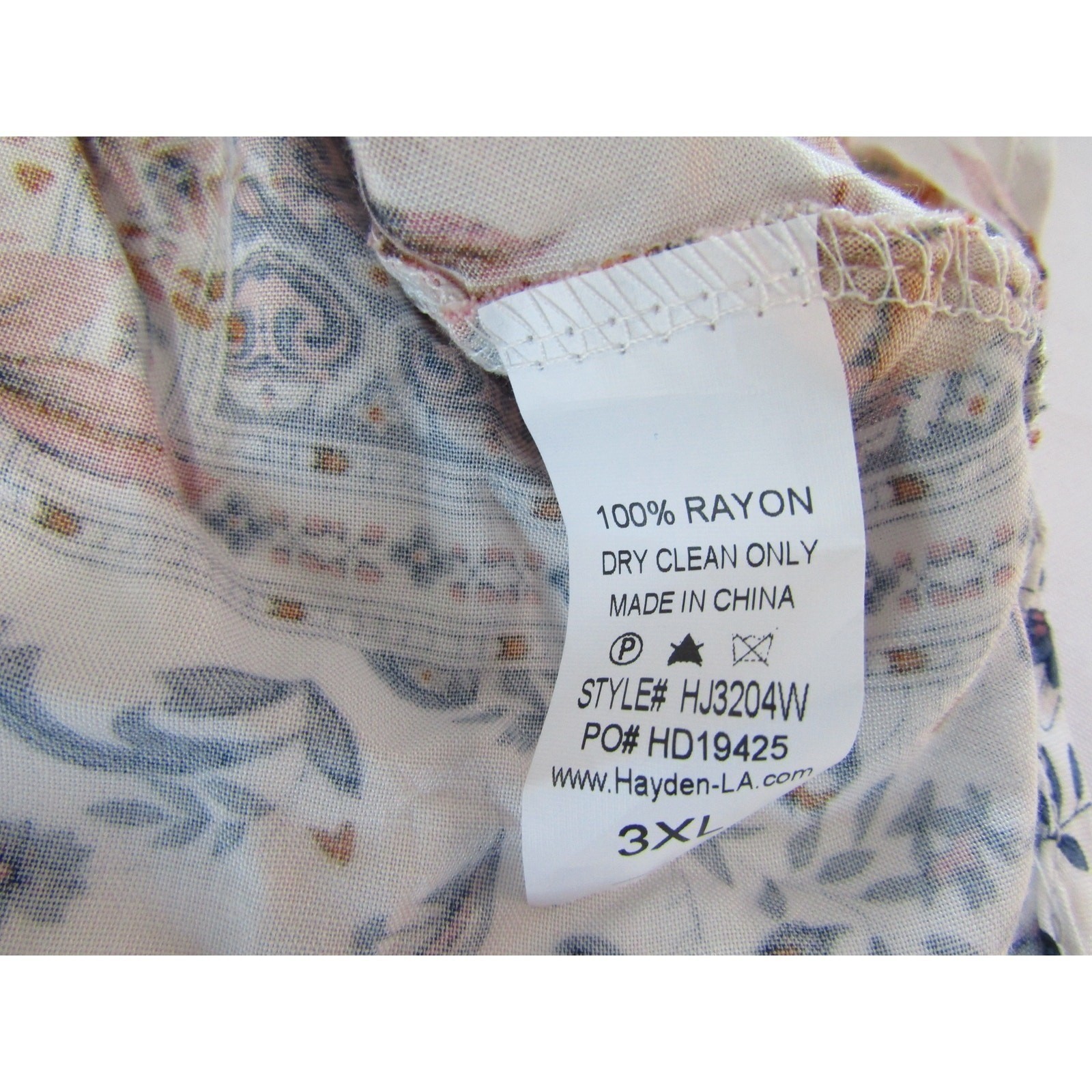 Hayden Rayon White Floral Tunic Wrap Top size 3XL Batwing Boho Colorful Classic