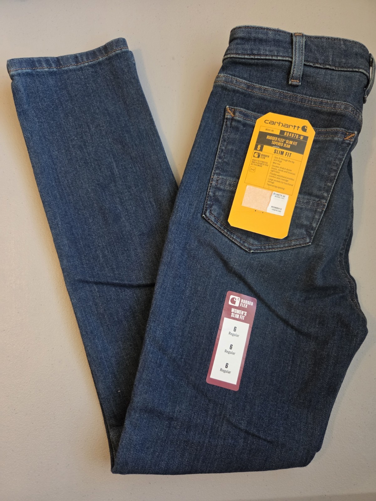 Carhartt Jeans *Sz 6 Reg* 30×29.5 Rugged Flex Slim Fit Denim BD4976-W NEW NWT