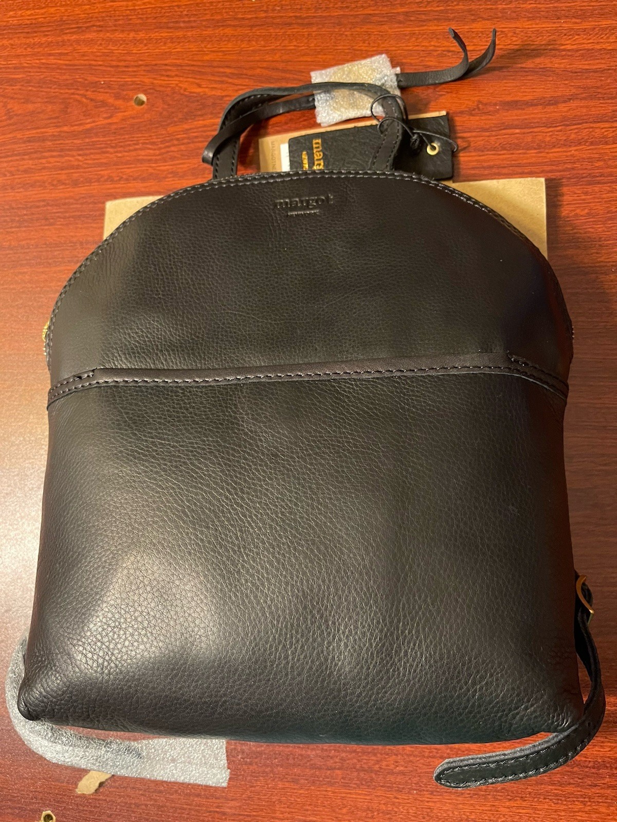 Margot New York Camille Backpack Bag Black 100% Leather