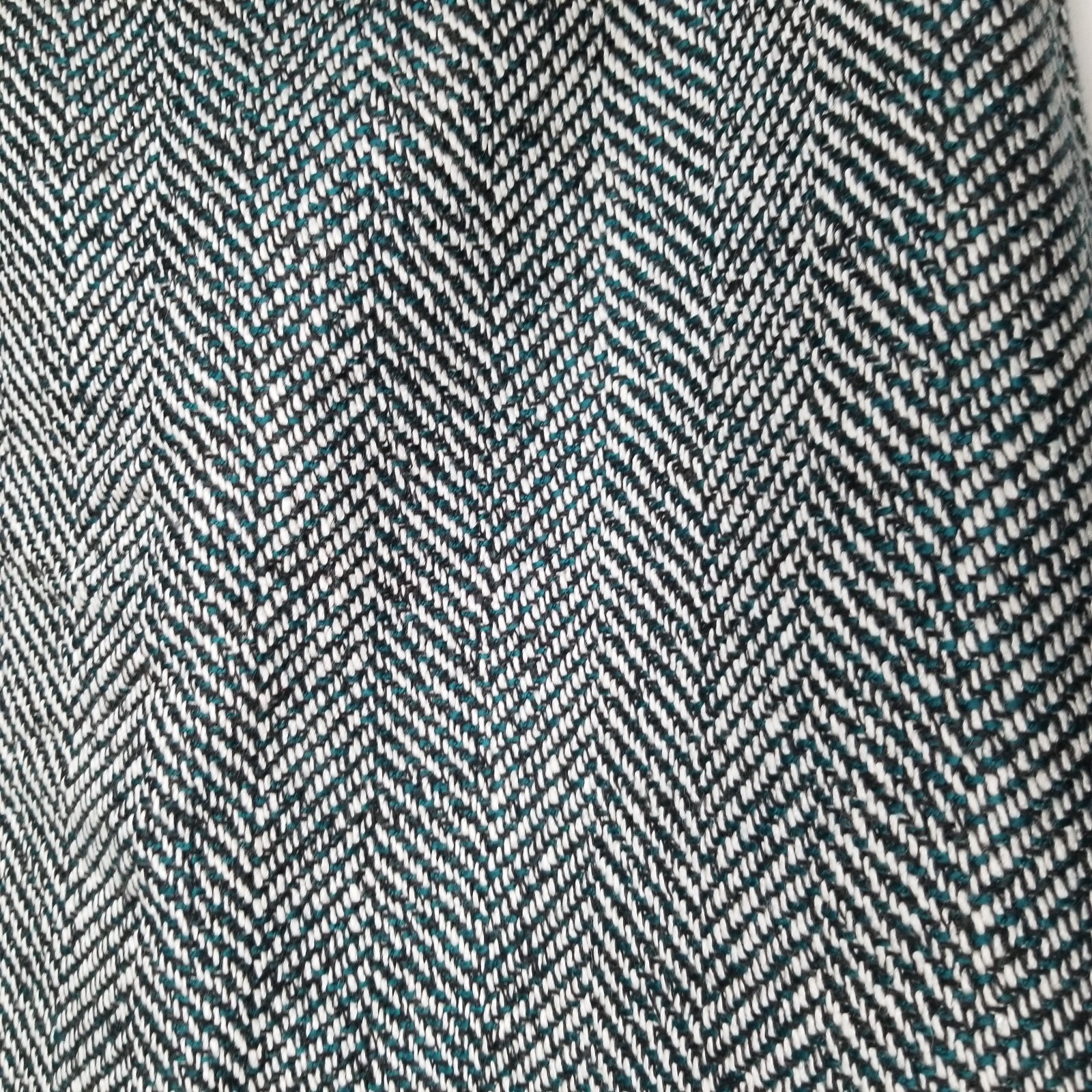 LOFT Wool Acrylic Blend Green Black Tweed Pencil Skirt Classic Size 4 Academia
