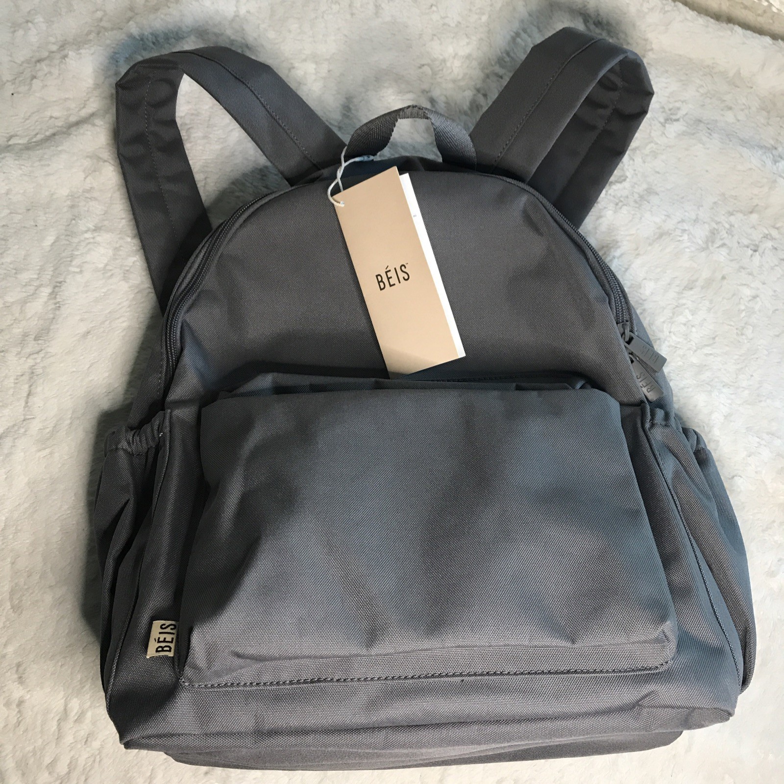 BEIS The BEISics GRAY Backpack Laptop & Trolley Friendly Minimalist NWT