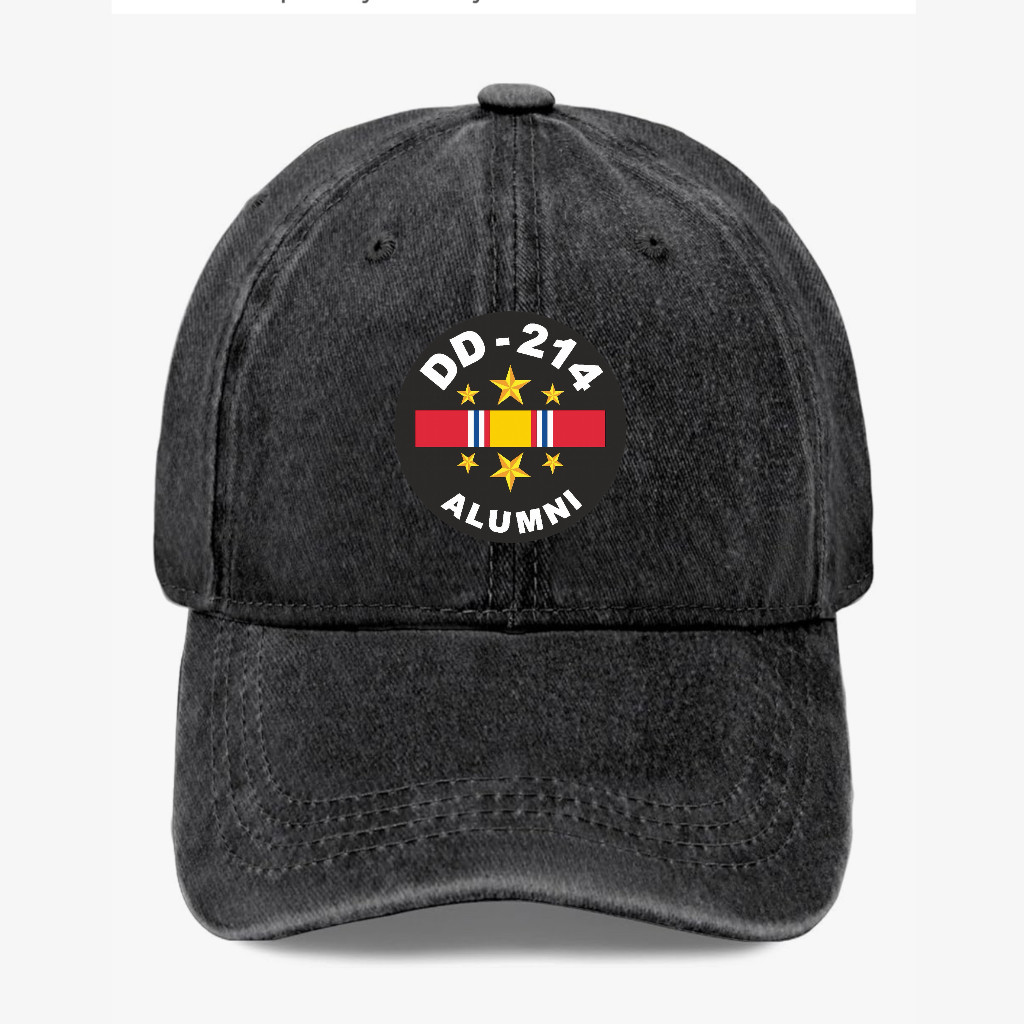 DD-214 Alumni Veteran Dad Hat Military Humor Cap Washed Cotton Adjustable