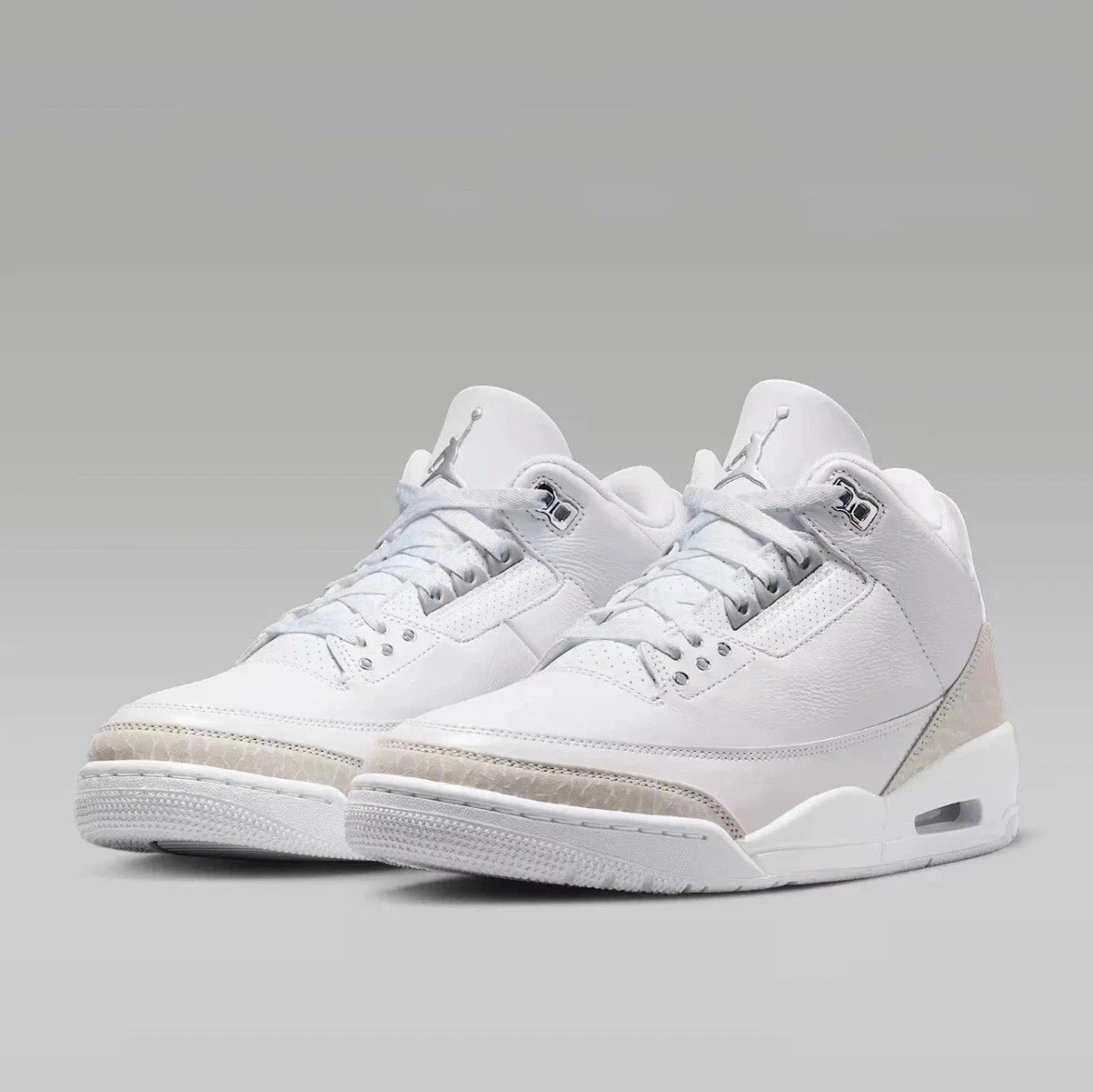 NIKE Air Jordan 3 Retro Metallic Silver-White CT8532-111 MEN’S SIZE 13 Fast Ship