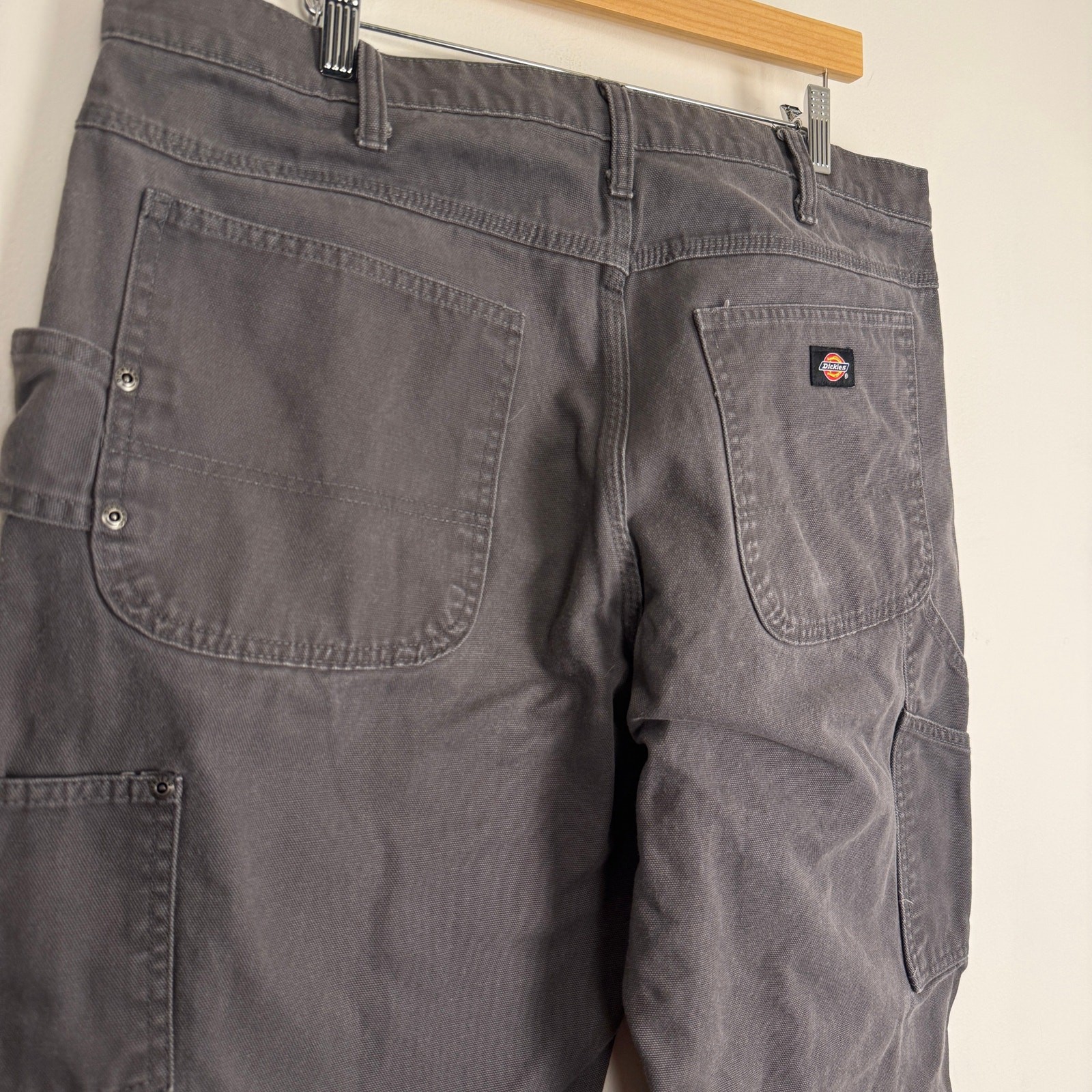 Dickies Canvas Carpenter Pants Gray Workwear Streetwear Baggy Utility