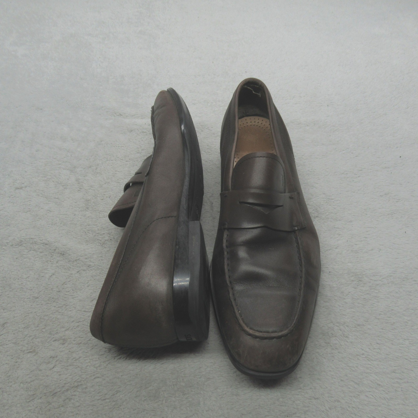 Tacco Mens 8 Penny Loafers Brown Leather Slip On Dress Shoes Luxury Comfort Walk
