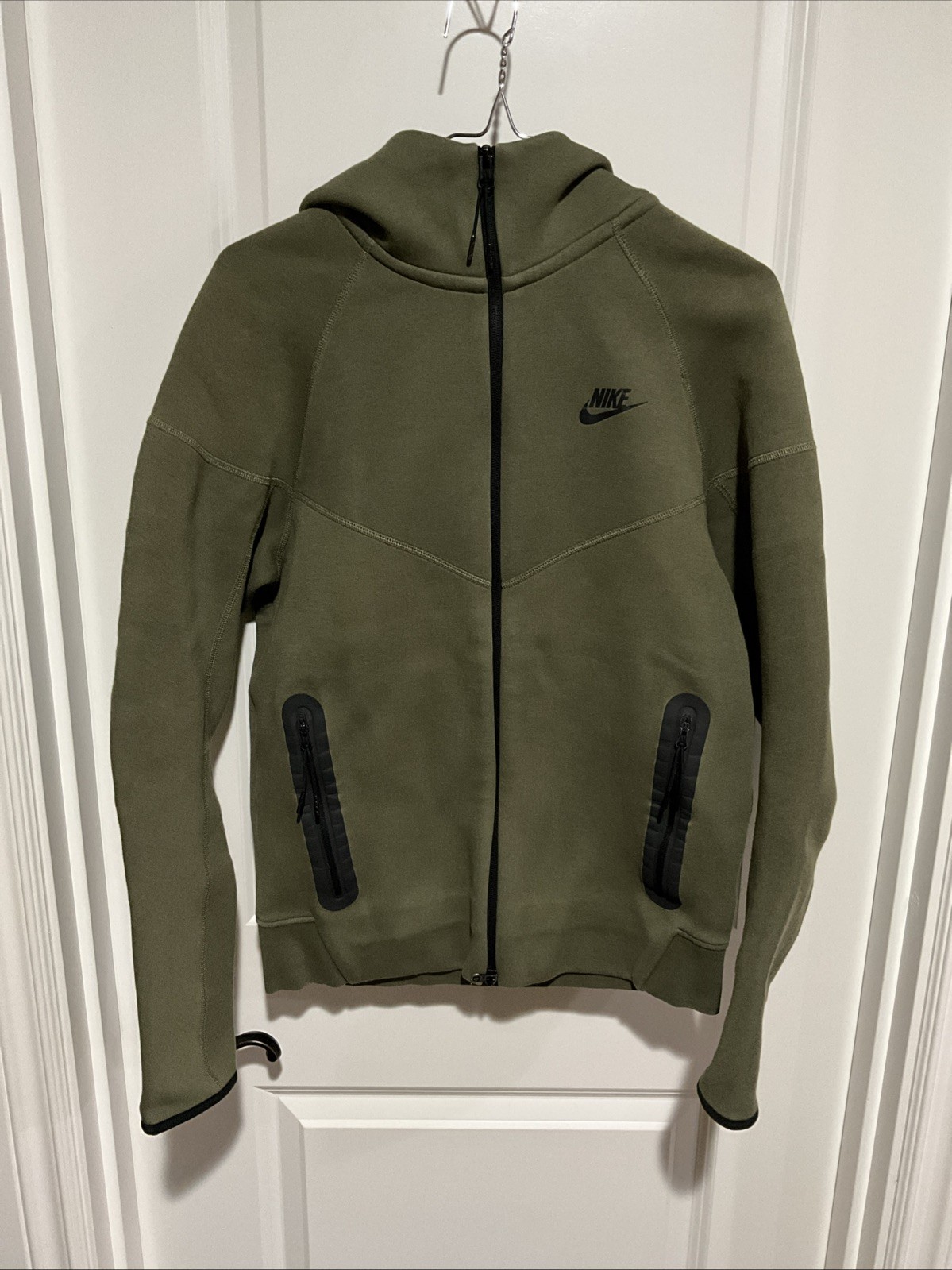 Nike Tech Fleece Olive Green Zip-up Sweatshirt Mens Small Pre-Owned!