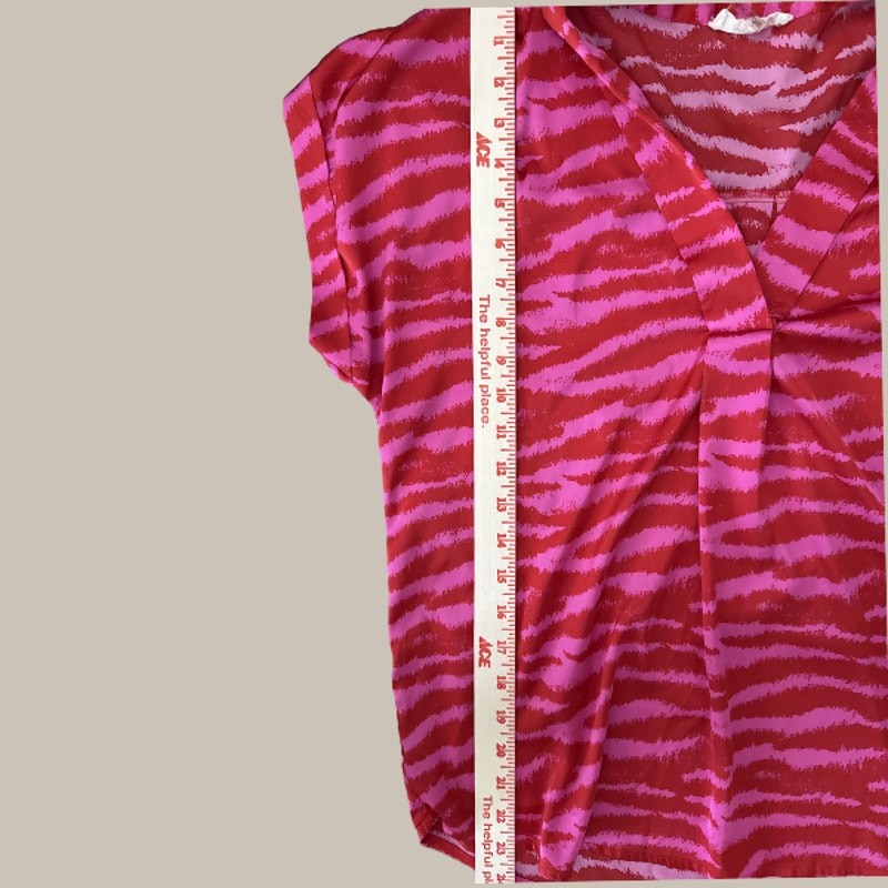 Entro Pink Zebra Animal Print V-Neck Sleeveless Blouse Top Small