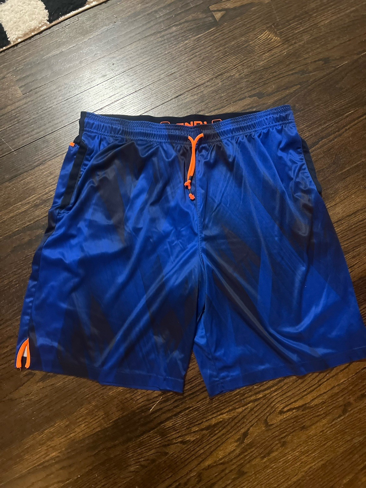 AND1 Men’s 3XL Big & Tall Blue Athletic Shorts Solid Elastic Drawstring Gym