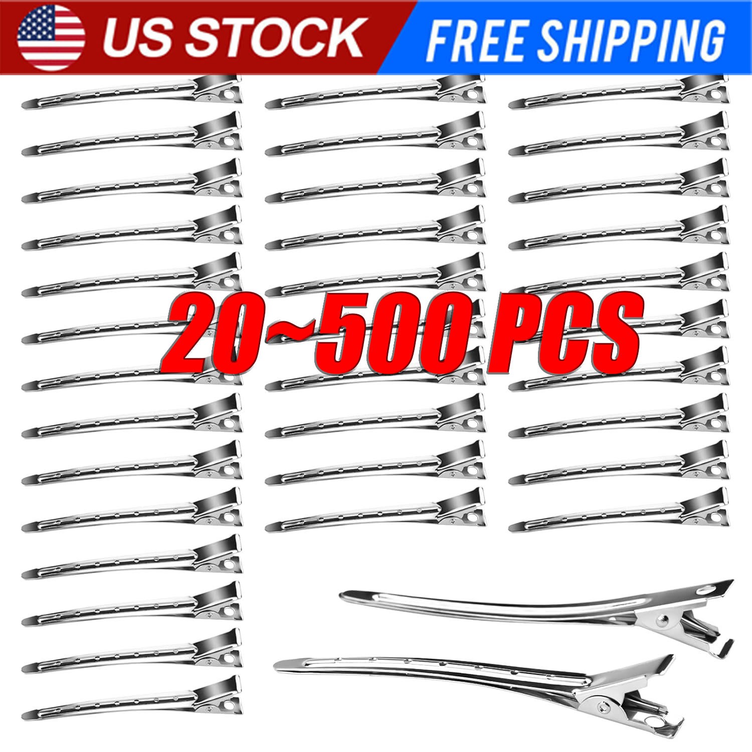500x Silver Metal Duck Bill Hair Clips for Women -Hair Styling,Hair Coloring LOT