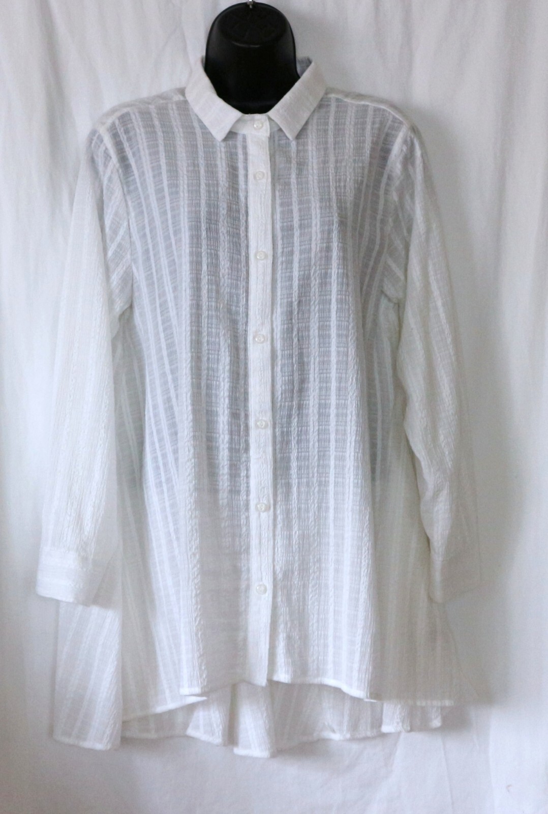 HABITAT Semi-Sheer Trapeze Blse HiLo Hem 40 In Chest 28 to 32 In Long Sz S EXC
