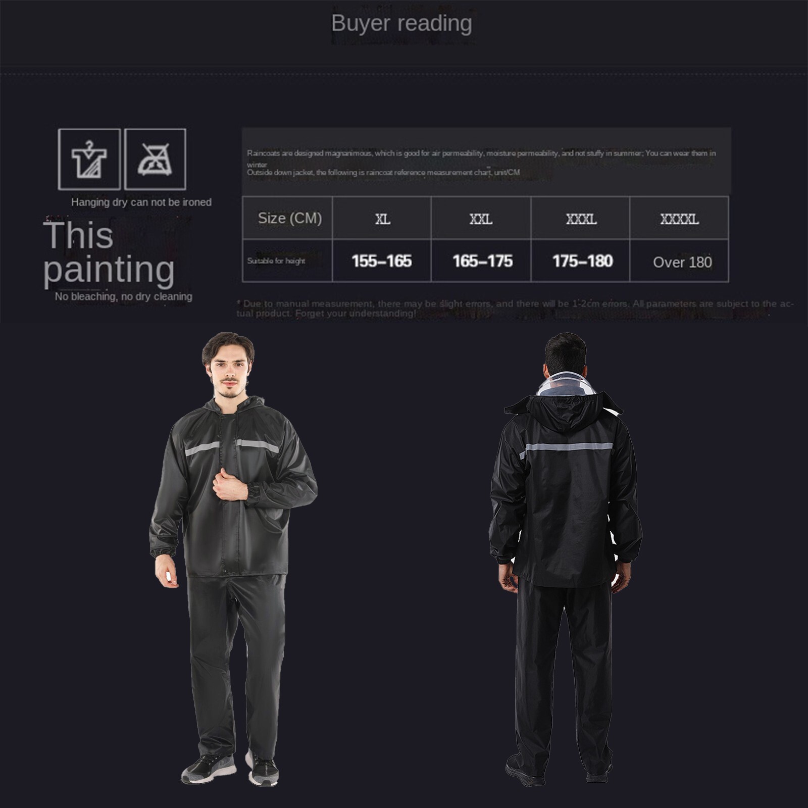 Rain Suits for Men Women Jackets Pant Gear Raincoat Waterproof motorcycle hivis