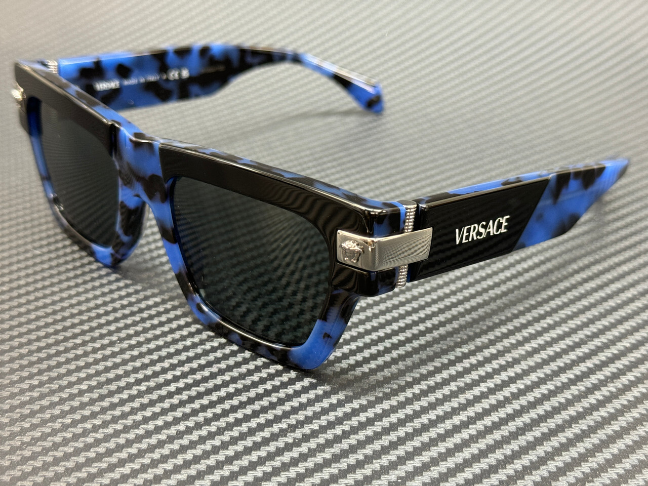 VERSACE VE4464 545887 Havana Blue Grey Men’s 52 mm Sunglasses