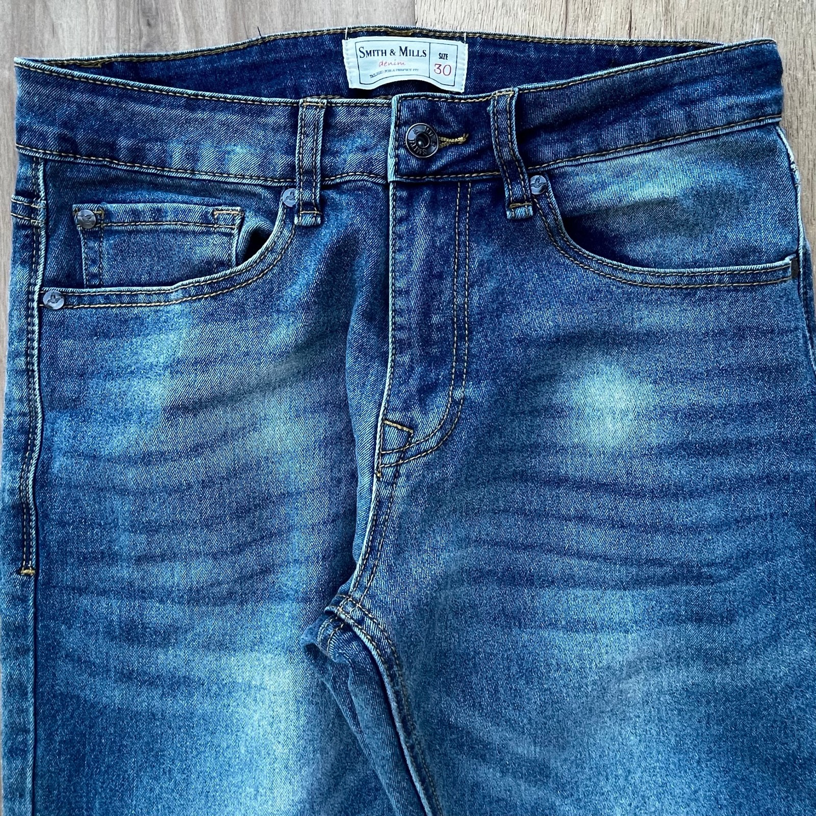 SMITH & MILLS TAILORED FIT STRAIGHT LEG MEN’S JEANS sz 30W X 29L Stretch Denim