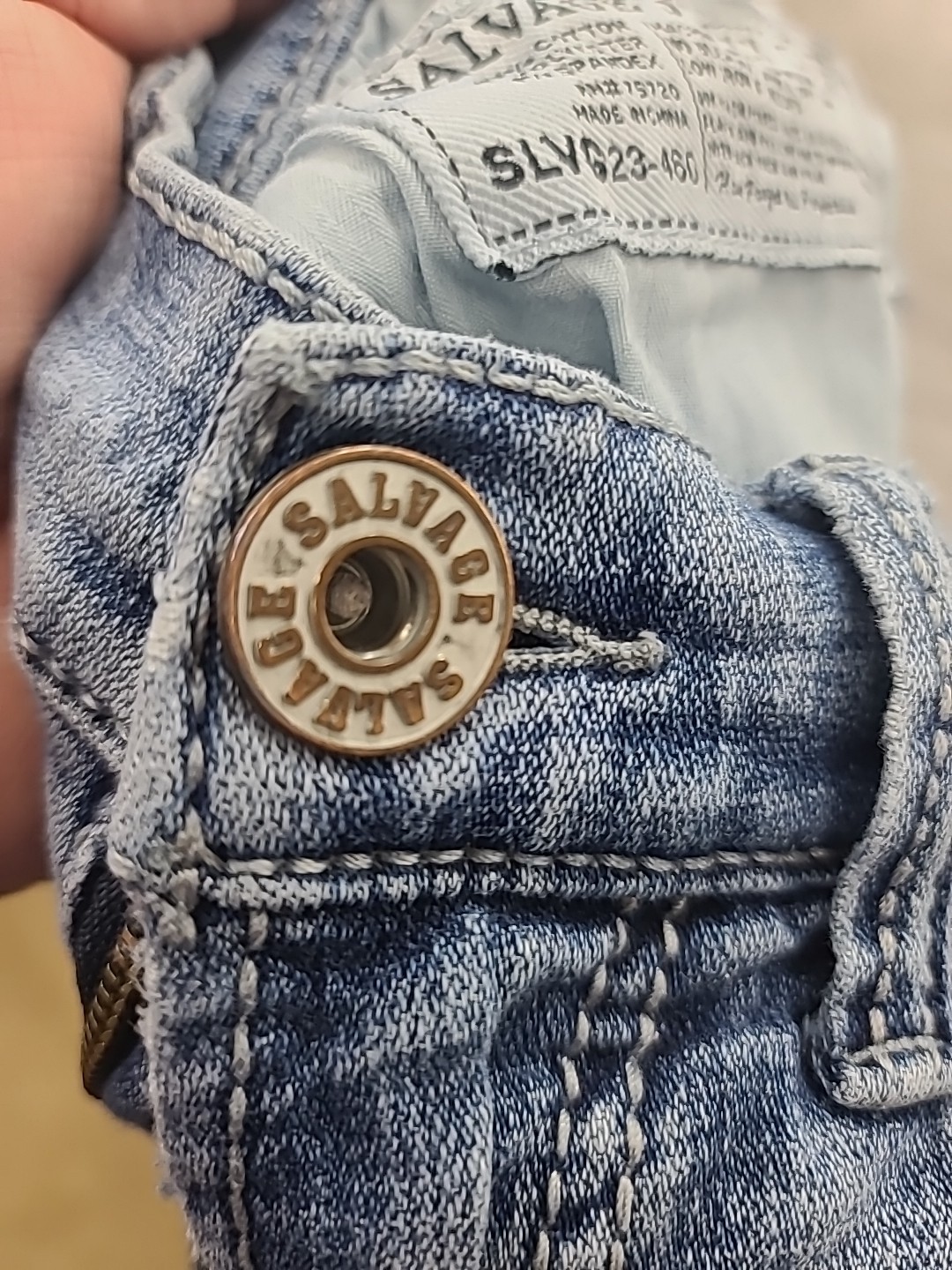 Salvage Mayhem Straight Jeans Size 32s BKE Buckle Acid Wash Whiskers