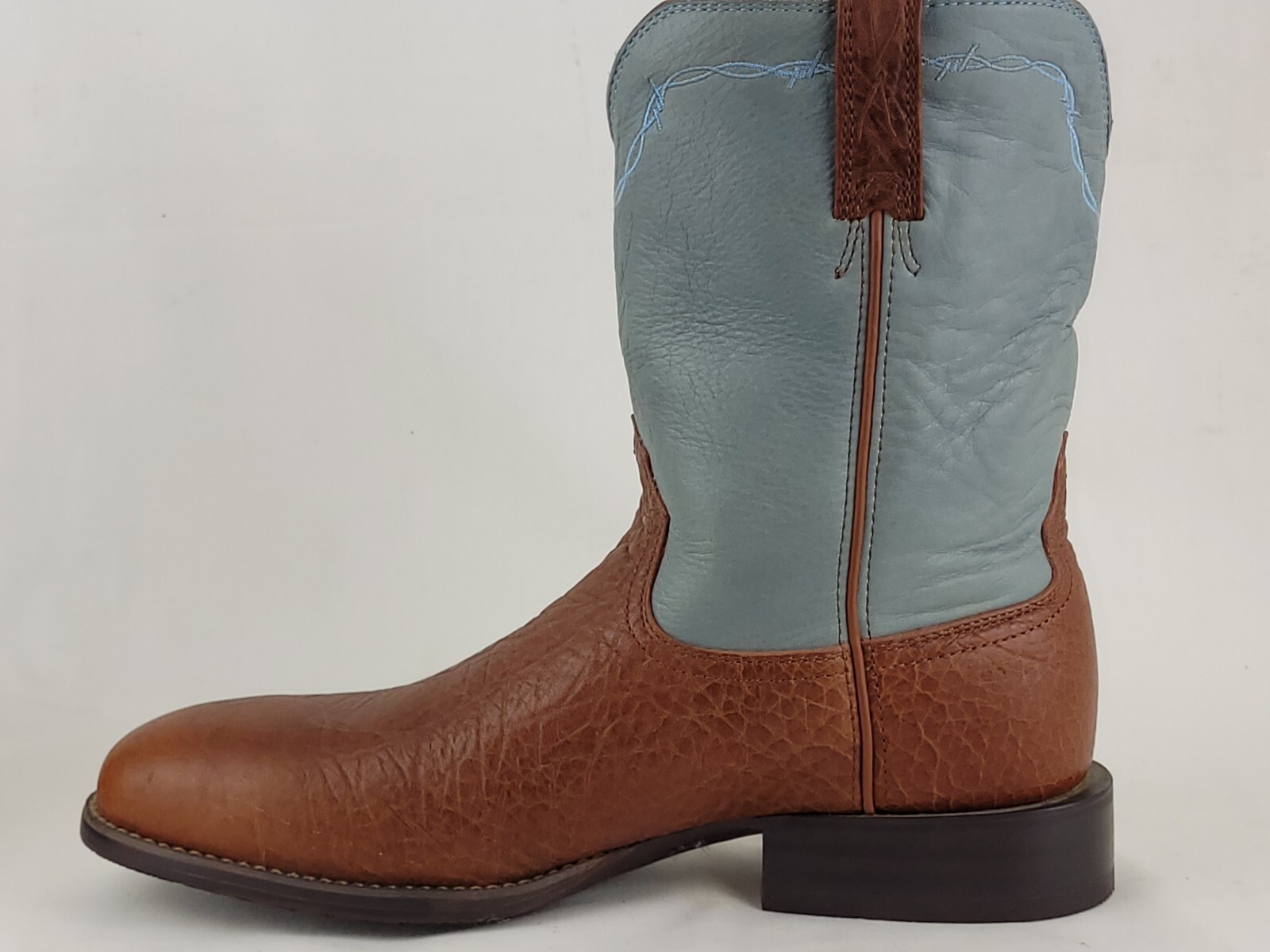 TWISTED X Brown Bullhide Blue Leather Western Cowboy Boots Mens 9.5 B (Narrow)