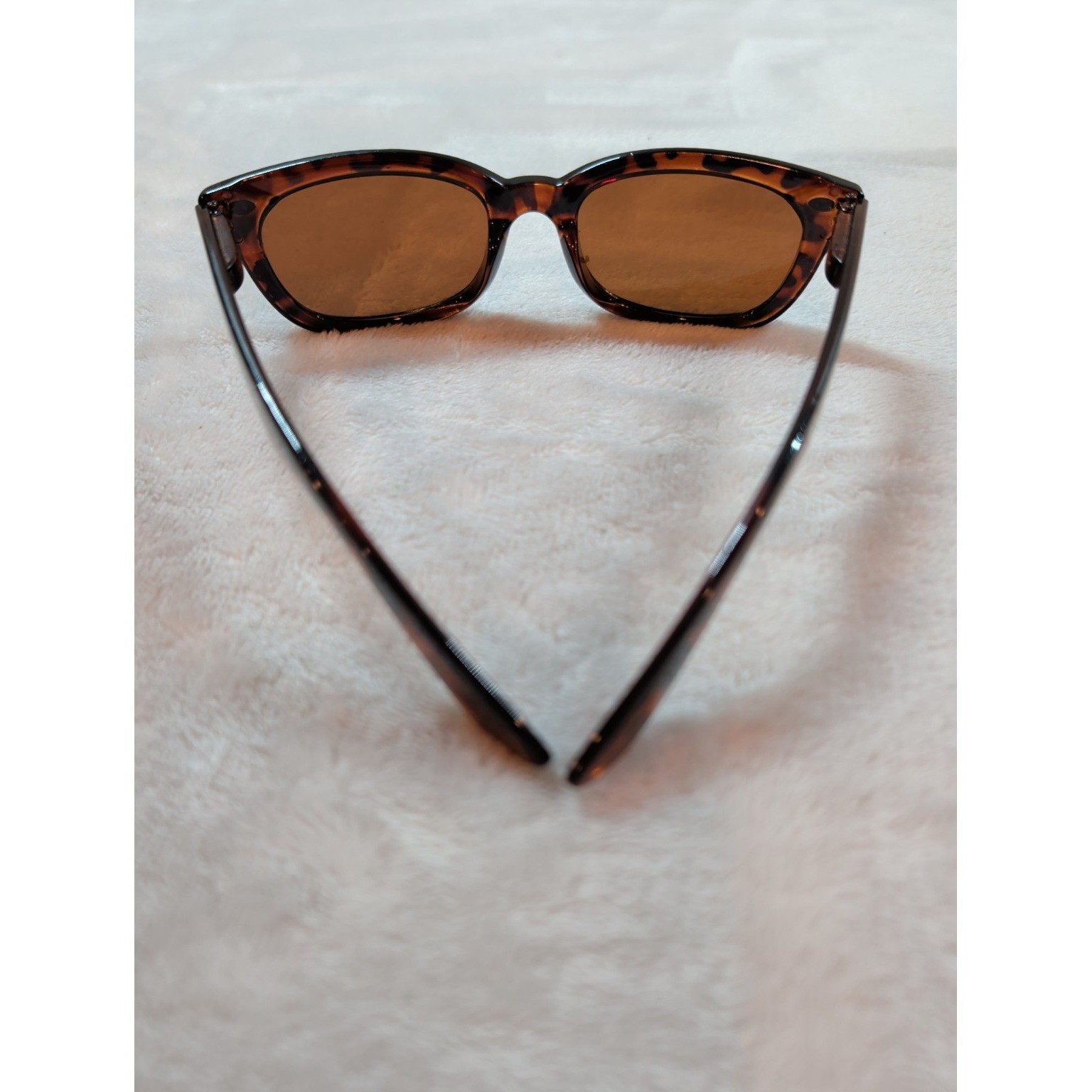 Tortoiseshell Rectangular Sunglasses Amber Lens UV400 Brown Black (FRAMES ONLY)