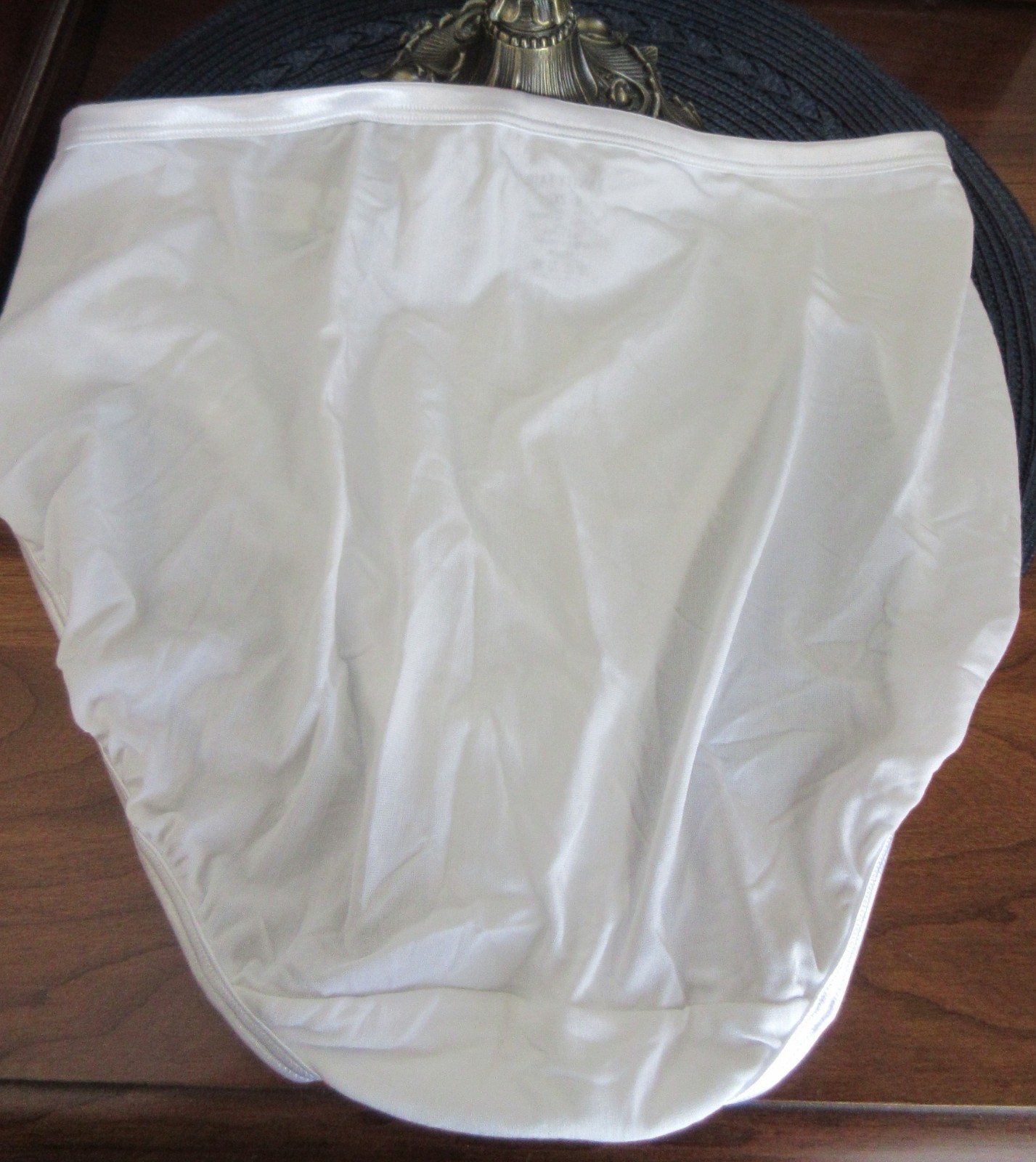 VTG WEDDING VANITY FAIR 13108 nylon stretch WHITE slek MEGA HI LEG panties 9/2XL