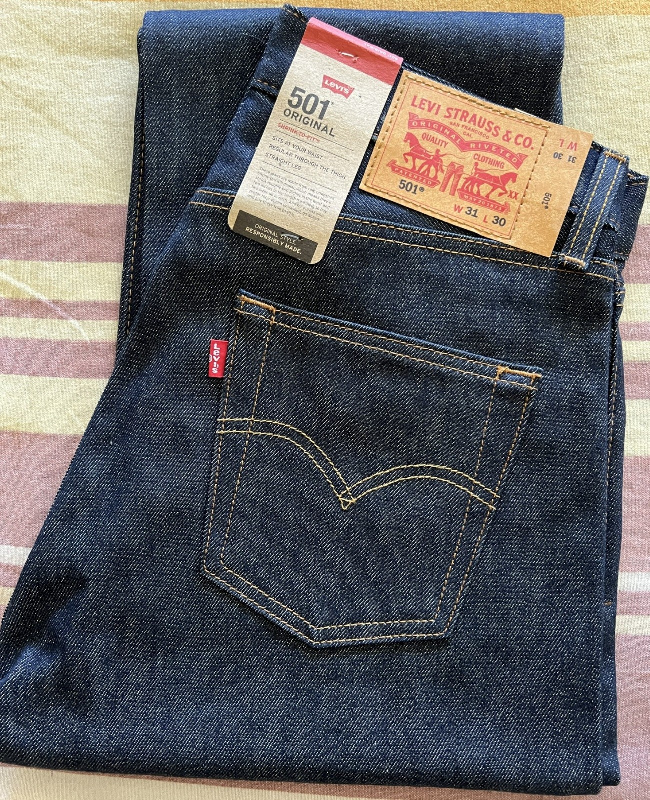 Levi’s Men’s 501 Original Shrink to Fit Jeans – Rigid Indigo W31 L30