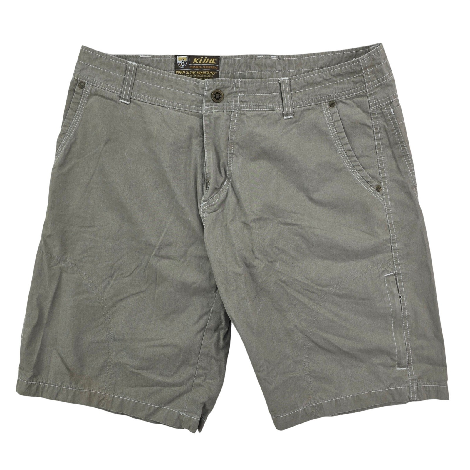 Kuhl Crag Series Hiking Shorts Mens 36 Gray Cotton Nylon Utility Gorpcore Cargo