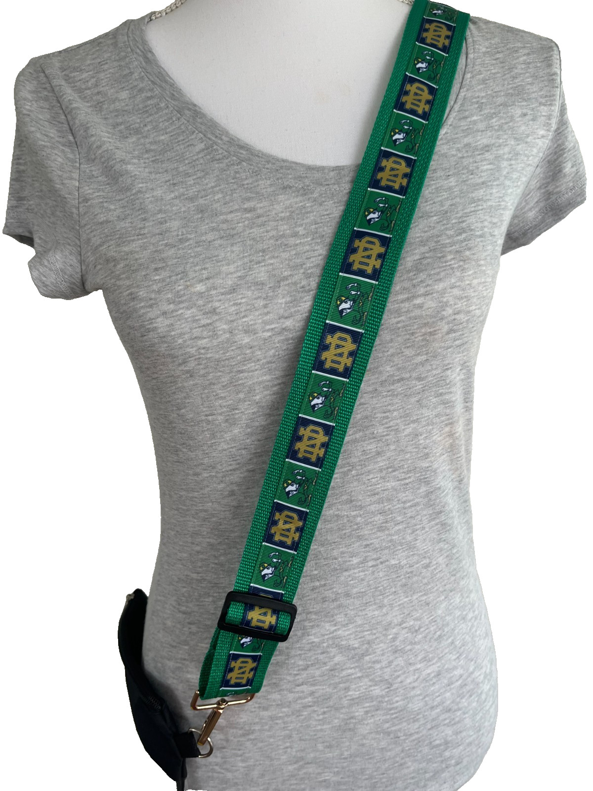 Notre Dame Purse Strap 46″ Grad Alum Gift 4 Her Mom Fighting Irish gold clasps
