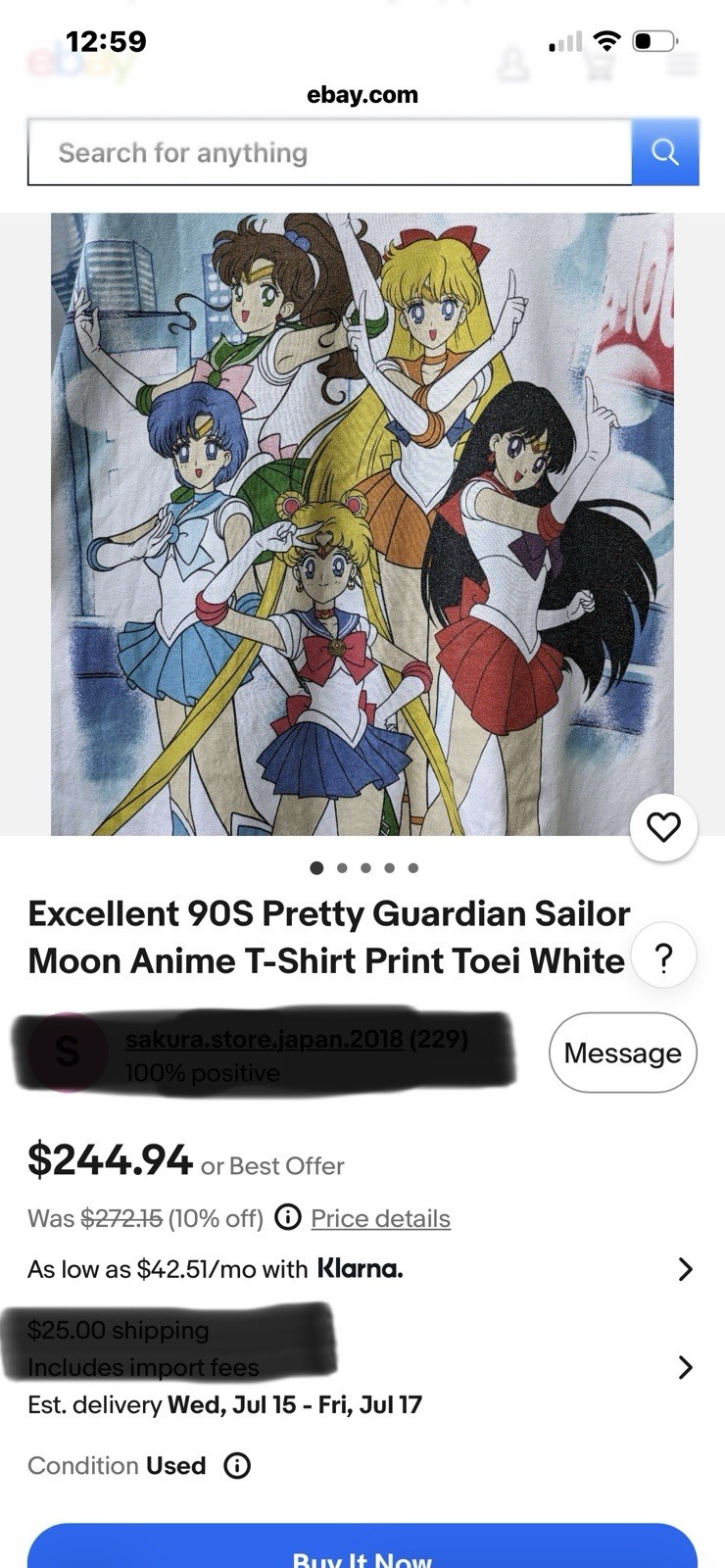 Sailor Moon Men’s White Graphic Print Crew Neck Short Sleeve T-Shirt Size L