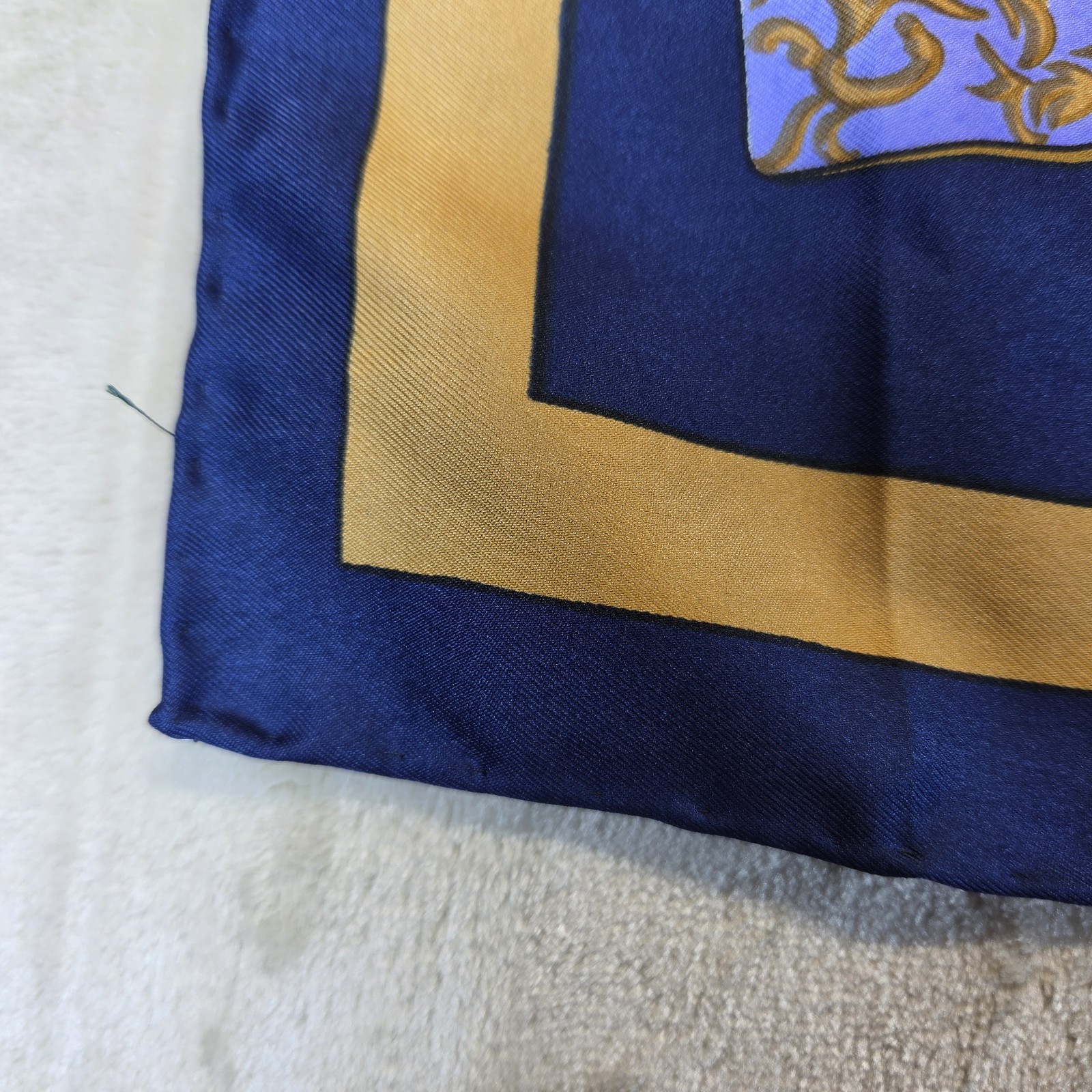 RARE HERMES Silk Scarf are 90 Brise De Charme Blue Vintage Luxury