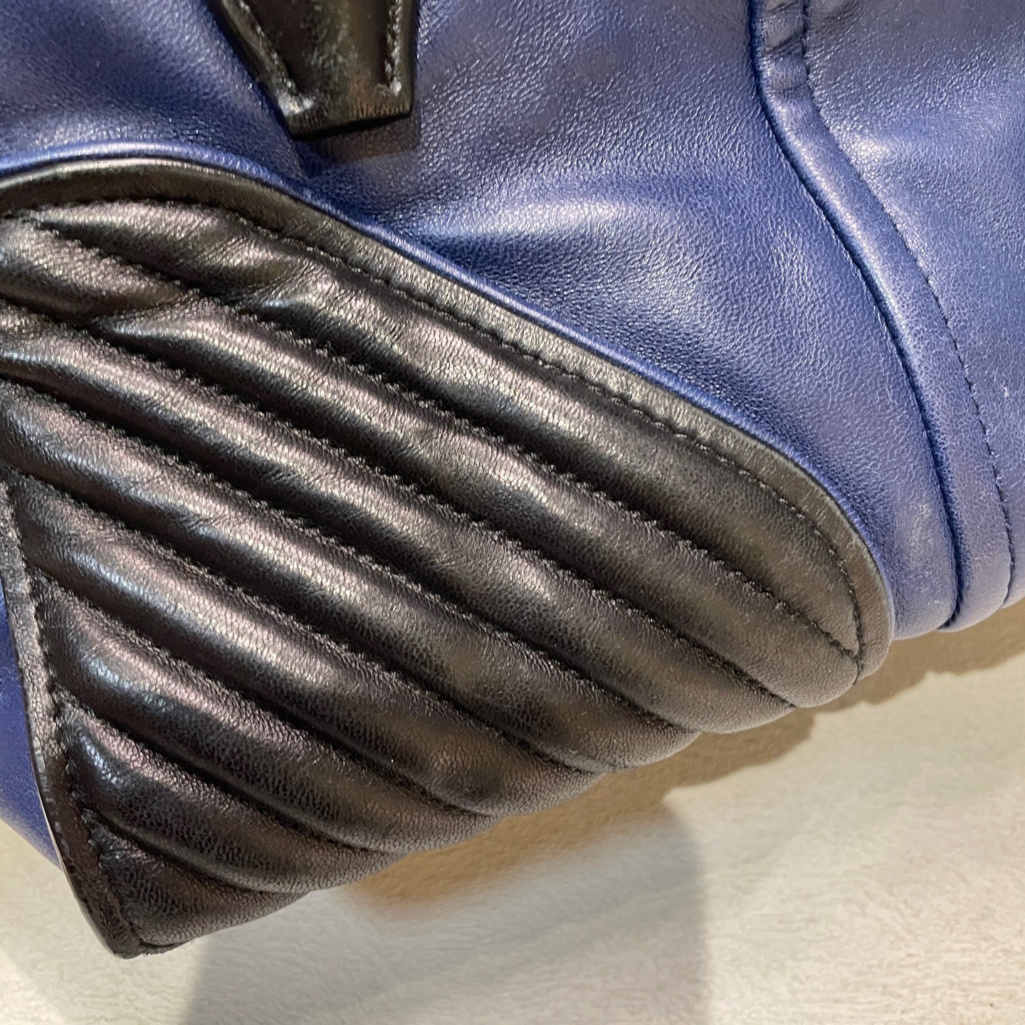 Miu Miu Quilted Leather Navy Large Top Handle Crossbody Bag
