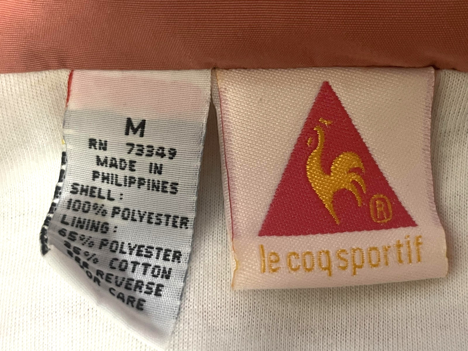 Le Coq Sportif Windbreaker 90s Jacket Mens Medium Vintage French Orange Spring