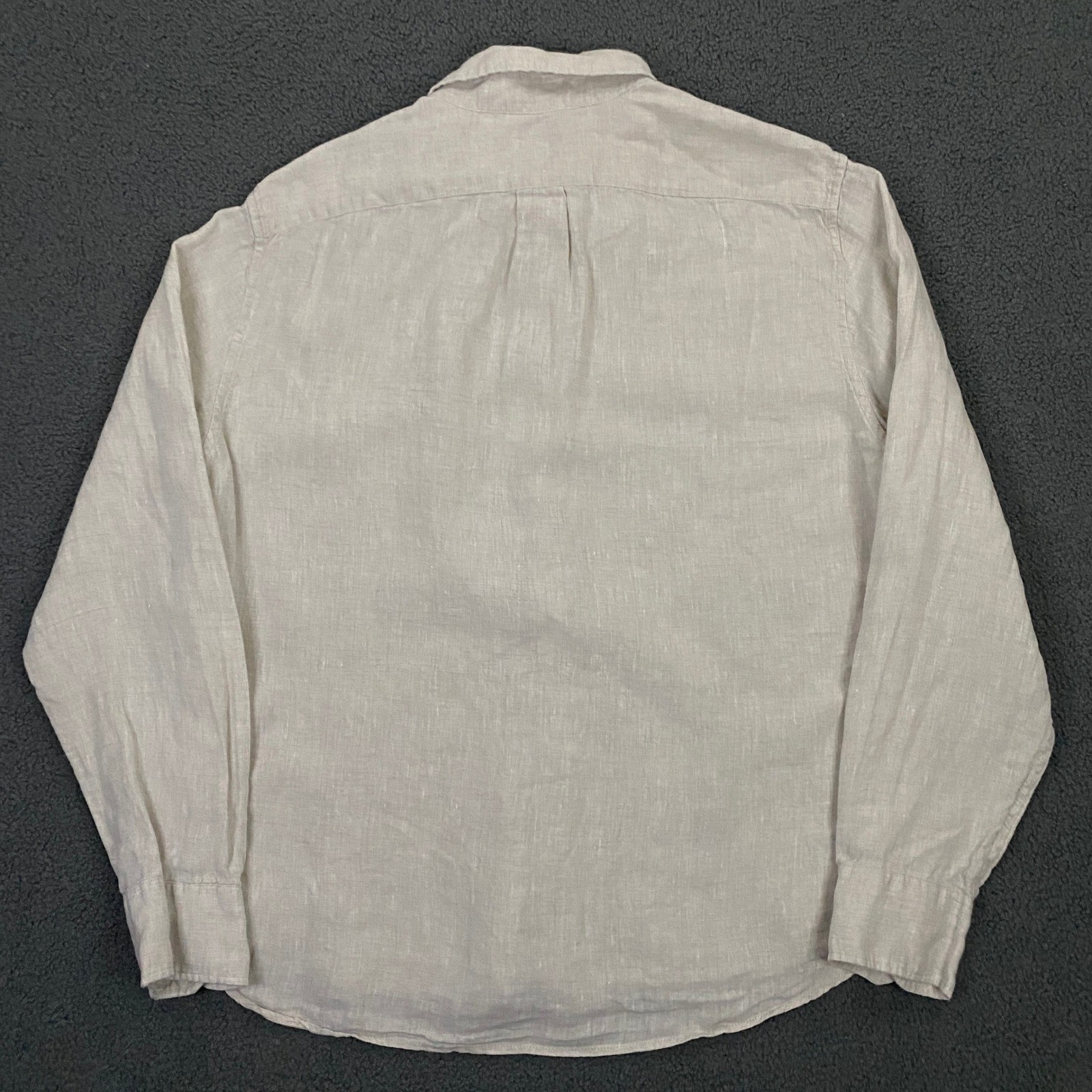 J.CREW Baird McNutt Irish Linen Shirt Mens Large Slim Unutucked Button Up Beige