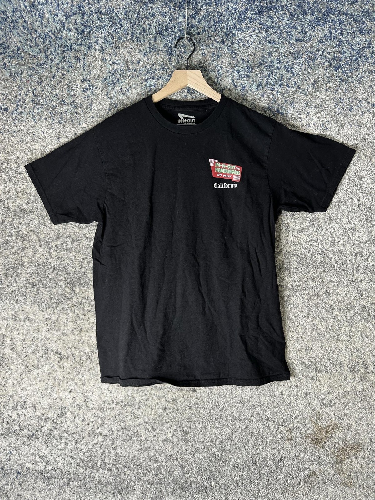 In-N-Out Burger Shirt Mens Large Black California Hamburgers Graphic Tee Retro