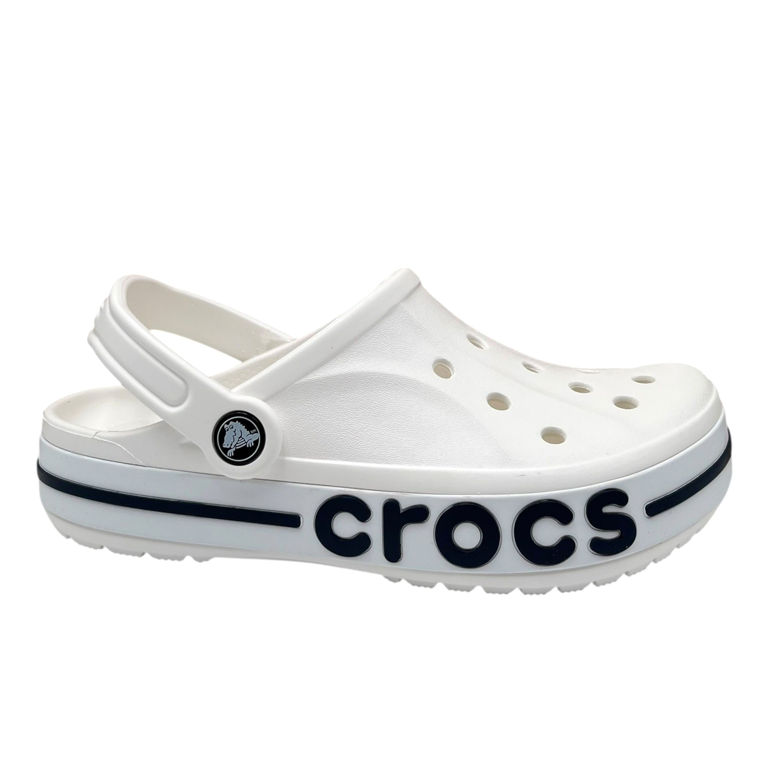 Crocs Bayaband Womens Slip-on Clogs Size 9 White Navy Water Friendly Lightweight