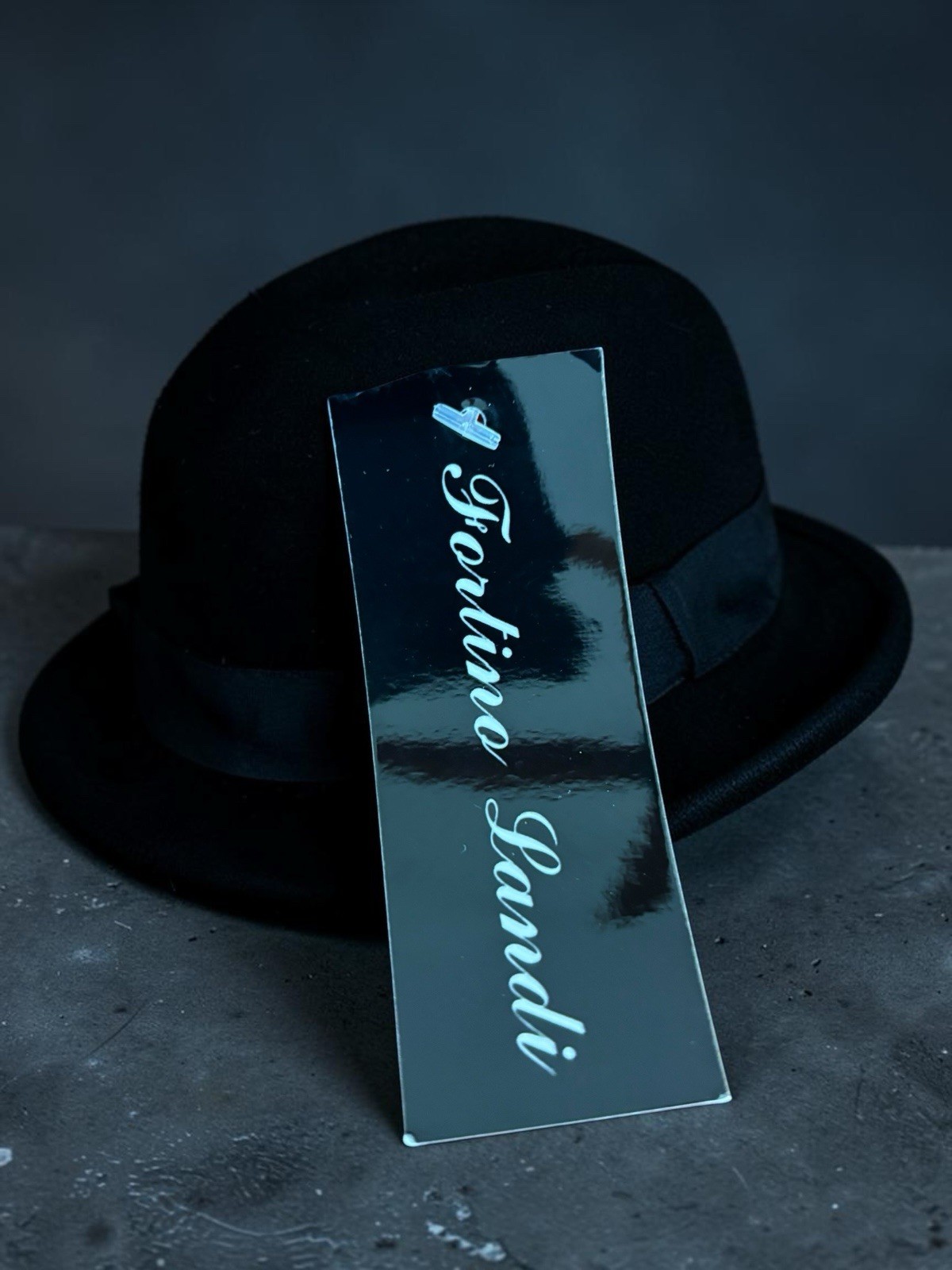 FORTINO LANDI 1940S STYLE 100% WOOL FEDORA BLACK MENS LARGE L NEW WITH TAGS